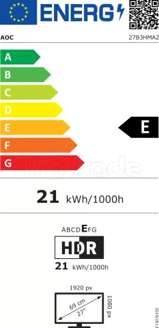 Photo de Ecran 27" AOC B3 27B3HMA2 Full HD 100Hz (Noir)