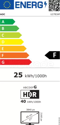 Photo de Ecran 27" AOC B3 U27B3AF 4K Ultra HD (Noir)
