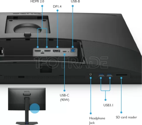 Photo de Ecran 27" BenQ PhotoVue SW272QN Quad HD (Noir)