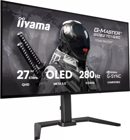 Photo de Ecran 27" Iiyama G-Master Titan Falcon GOB2701QSC-B1 OLED Quad HD 280Hz (Noir)