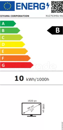 Photo de Ecran 27" Iiyama ProLite XUB2763HSU-B1 Full HD (Noir) 100Hz