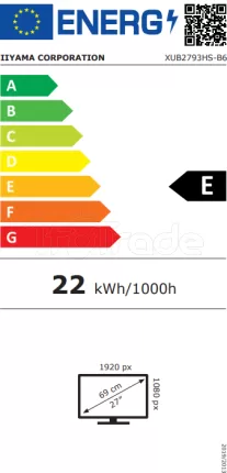 Photo de Ecran 27" Iiyama ProLite XUB2793HS-B6 Full HD (Noir) 100Hz