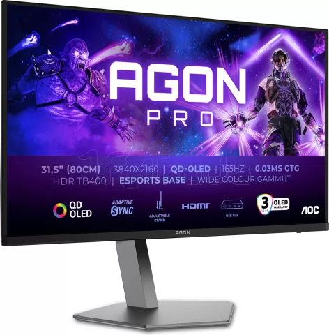 Photo de Ecran 32" AOC Agon Pro AG326UD OLED 4K Ultra HD 165Hz (Noir)