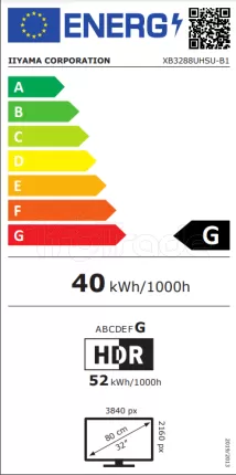 Photo de Ecran 32" Iiyama ProLite XB3288UHSU-B1 4K Ultra HD (Noir)
