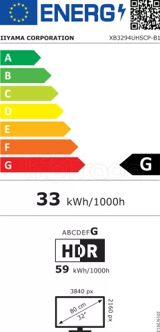 Photo de Ecran 32" Iiyama ProLite XB3294UHSCP-B1 4K Ultra HD (Noir)