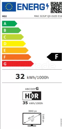 Photo de Ecran 32" MSI Gaming Mag 322UP QD-OLED E16 165Hz (Noir)