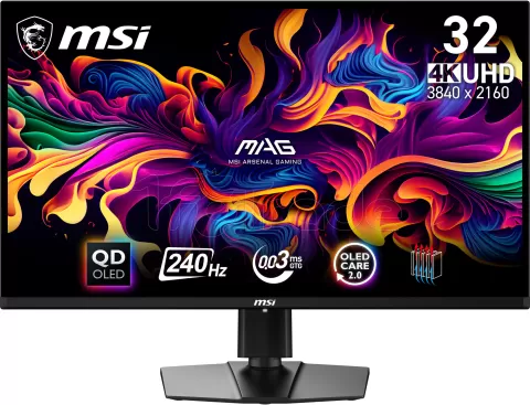 Photo de Ecran 32" MSI Mag 321UPX QD-OLED 4K Ultra HD 240Hz (Noir)