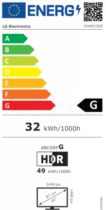 Photo de Ecran 34" LG UltraWide 34WN750P-B 4K Ultra HD (Noir)