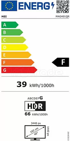 Photo de Ecran 40" MSI Mag 401QR UWQHD 155Hz (Noir)