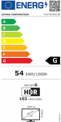 Photo de Ecran 43" Iiyama ProLite X4373UHSU-B1 4K Ultra HD (Noir)