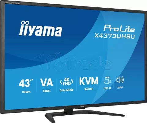 Photo de Ecran 43" Iiyama ProLite X4373UHSU-B2 4K Ultra HD (Noir)