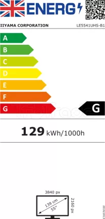 Photo de Ecran 55" Iiyama ProLite LE5541UHS-B1 4K Ultra HD (Noir)