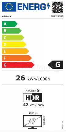 Photo de Ecran incurvé 27" ASRock Phantom Gaming PG27F15RS1A Full HD (Noir) 240Hz
