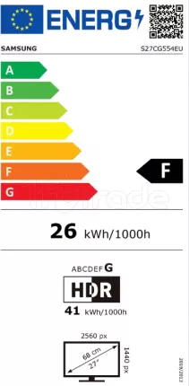 Photo de Ecran incurvé 27" Samsung Odyssey G5 G55C Quad HD 165Hz (Noir)