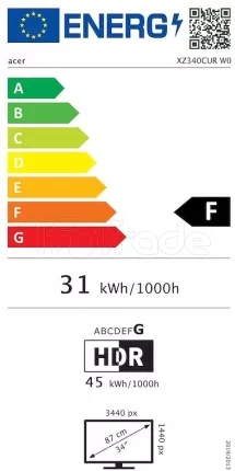 Photo de Ecran incurvé 34" Acer Nitro XZ340CUR UWQHD 200Hz (Noir/Rouge)