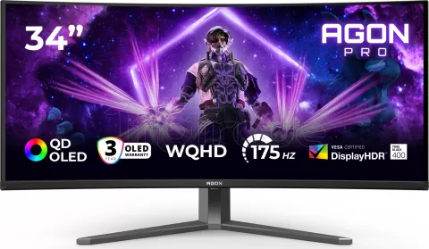 Photo de Ecran incurvé 34" AOC Agon Pro AG346UCD OLED Wide Quad HD 175Hz (Noir)