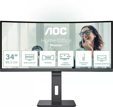 Photo de Ecran incurvé 34" AOC CU34P3CV UWQHD 100Hz (Noir)