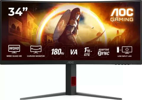 Photo de Ecran incurvé 34" AOC Gaming G4 CU34G4 UWQHD 180Hz (Noir)