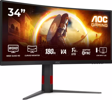 Photo de Ecran incurvé 34" AOC Gaming G4 CU34G4 UWQHD 180Hz (Noir)