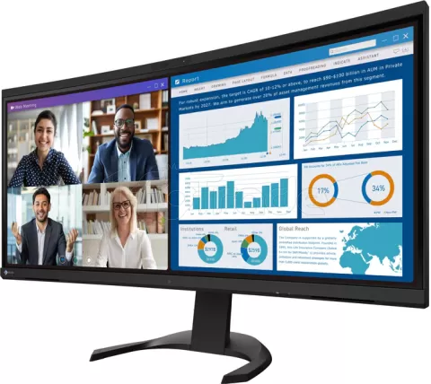 Photo de Ecran incurvé 34" Eizo FlexScan EV3450XC  UWQHD (Noir) 60Hz