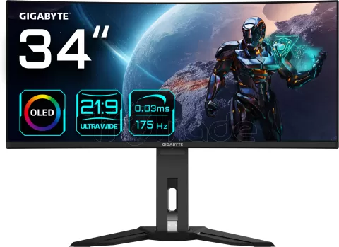Photo de Ecran incurvé 34" Gigabyte MO34WQC UWQHD 175Hz (Noir)