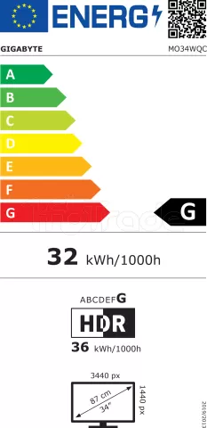 Photo de Ecran incurvé 34" Gigabyte MO34WQC UWQHD 175Hz (Noir)
