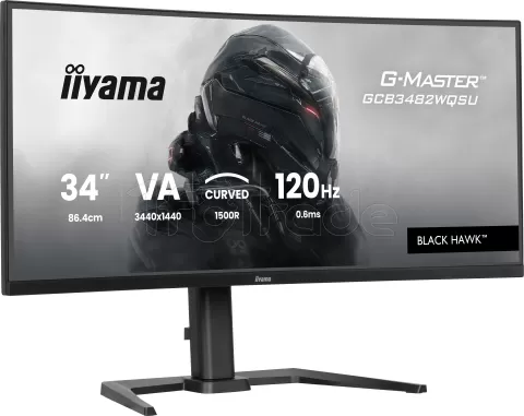 Photo de Ecran incurvé 34" Iiyama G-Master Black Hawk GCB3482WQSU-B1 UWQHD 120Hz (Noir)