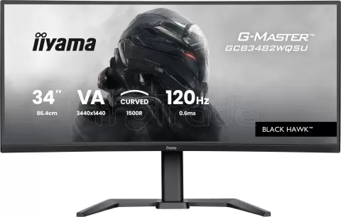 Photo de Ecran incurvé 34" Iiyama G-Master Black Hawk GCB3482WQSU-B1 UWQHD 120Hz (Noir)
