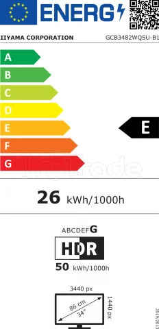 Photo de Ecran incurvé 34" Iiyama G-Master Black Hawk GCB3482WQSU-B1 UWQHD 120Hz (Noir)