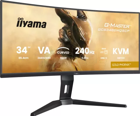 Photo de Ecran incurvé 34" Iiyama G-Master Gold Phoenix GCB3486WQSCP-B1 UWQHD 240Hz (Noir)