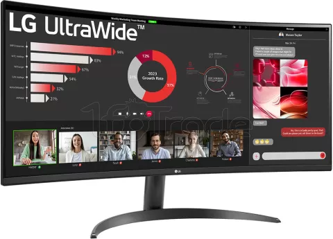 Photo de Ecran incurvé 34" LG UltraWide 34WR50QK-B UWQHD 100Hz (Noir)