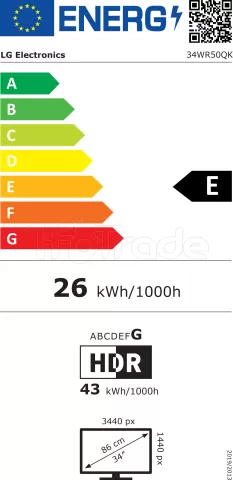 Photo de Ecran incurvé 34" LG UltraWide 34WR50QK-B UWQHD 100Hz (Noir)