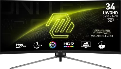 Photo de Ecran incurvé 34" MSI Mag 345CQR UWQHD 180Hz (Noir)