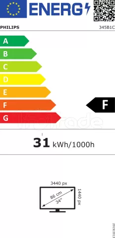 Photo de Ecran incurvé 34" Philips B-Line 345B1C UWQHD 100Hz (Noir)