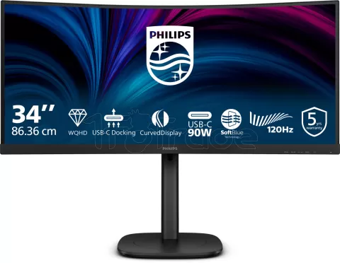 Photo de Ecran incurvé 34" Philips B-Line 34B2U3600C WQHD 120Hz (Noir)