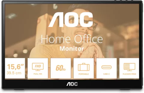 Photo de Ecran portable 16" AOC 16T3EA Full HD (Noir)