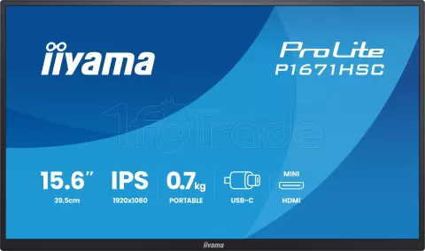 Photo de Ecran portable 16" Iiyama ProLite P1671HSC-B1 Full HD (Noir)