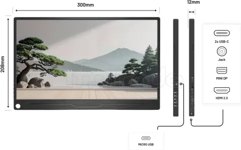 Photo de Ecran portable tactile 13,3" JapanNext WUXGA JNMDIPS133WUXGAR (Noir)