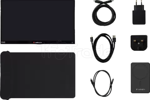 Photo de Ecran portable tactile 14" Verbatim PM-14 Full HD avec batterie externe intégré (Noir)