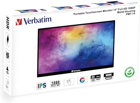 Photo de Ecran portable tactile 14" Verbatim PMT-14 Full HD (Noir)