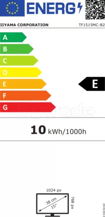 Photo de Ecran portable tactile 15" Iiyama ProLite TF1515MC-B2 (Noir)