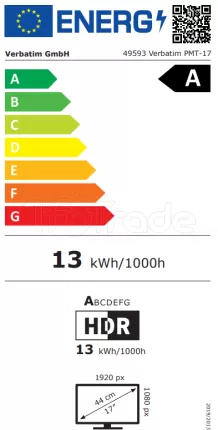 Photo de Ecran portable tactile 17,3" Verbatim PMT-17 Full HD (Noir)