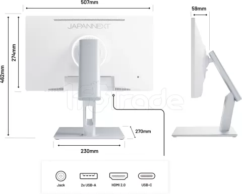 Photo de Ecran tactile 22" JapanNext JAPJNIPS2152FHDR Full HD (Blanc)