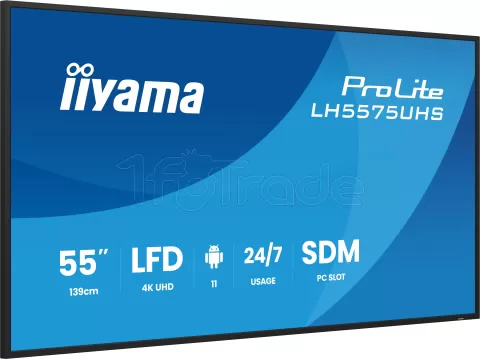 Photo de Ecran/TV Professionnel 55" Iiyama Prolite LH5575UHS-B2AG 4K Ultra HD (Noir)