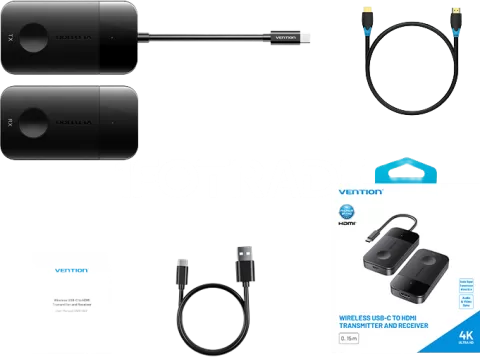 Photo de Emetteur/Récepteur HDMI sans fil Vention 50m (Noir)