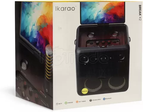 Photo de Enceinte Karaoké nomade Ikarao Break X2 écran tactile 10.1" (Noir)