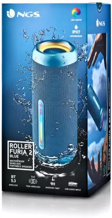Photo de Enceinte nomade Bluetooth NGS Roller Furia 2 (Bleu)