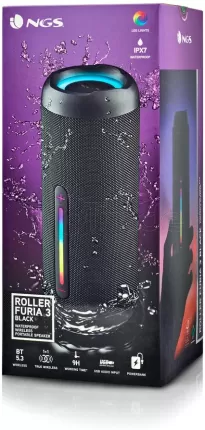 Photo de Enceinte nomade Bluetooth NGS Roller Furia 3 (Noir)
