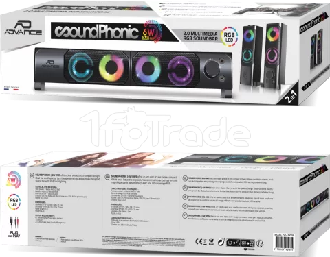 Photo de Enceintes 2en1 Advance SoundPhonic 2.0 RGB (Noir)