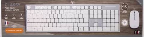 Photo de Ensemble Clavier - Souris sans fil T'nB Classy (Gris/Blanc)